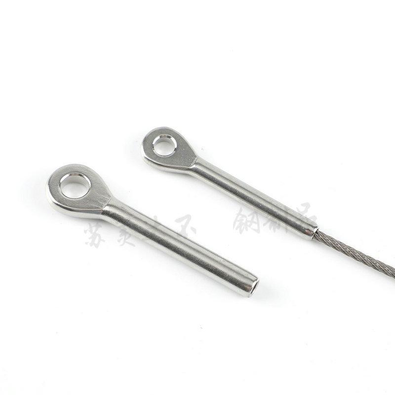 

Stainless Steel 304 or 316 Wire Rope Fitting Hardware 3/4/5/6/8/10mm Swage Eye Terminal Cable Railing Tensioner 316 3mm