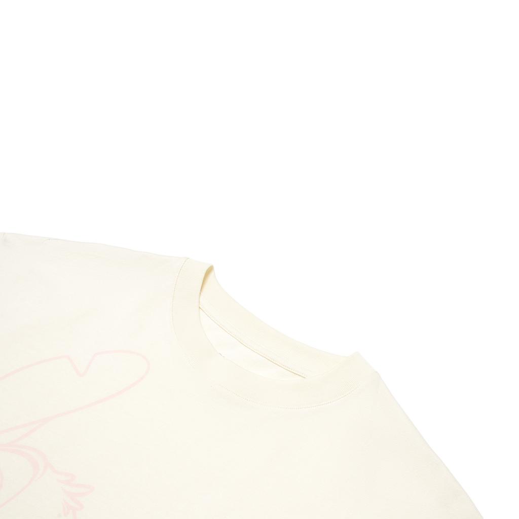 Li Ning X Disney Collaboration Stitch Series Round Neck Pullover Casual Knit Sports Short Sleeve Drop Shoulder T-Shirt Women Tops Off-White ATSU162-5