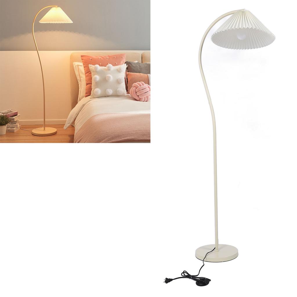 LED Floor Lamp 12W E27 Bulb 3 Light Modes 3000‑6500K Dimmable Remote Control Metal Standing Lamp with Foot   for Reading