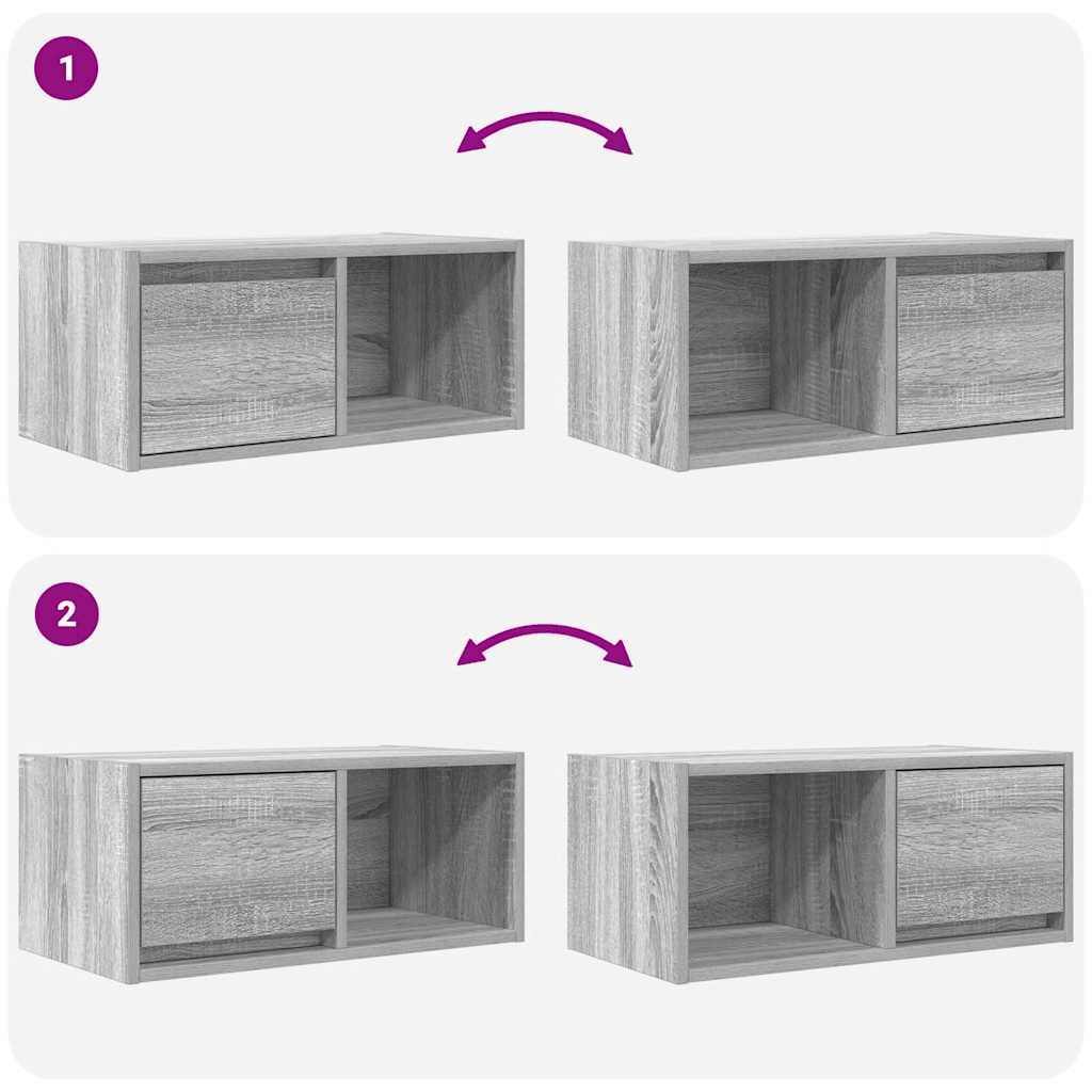 TV Cabinet Gray Sonoma 60 x 31 x 25.5 cm Particleboard