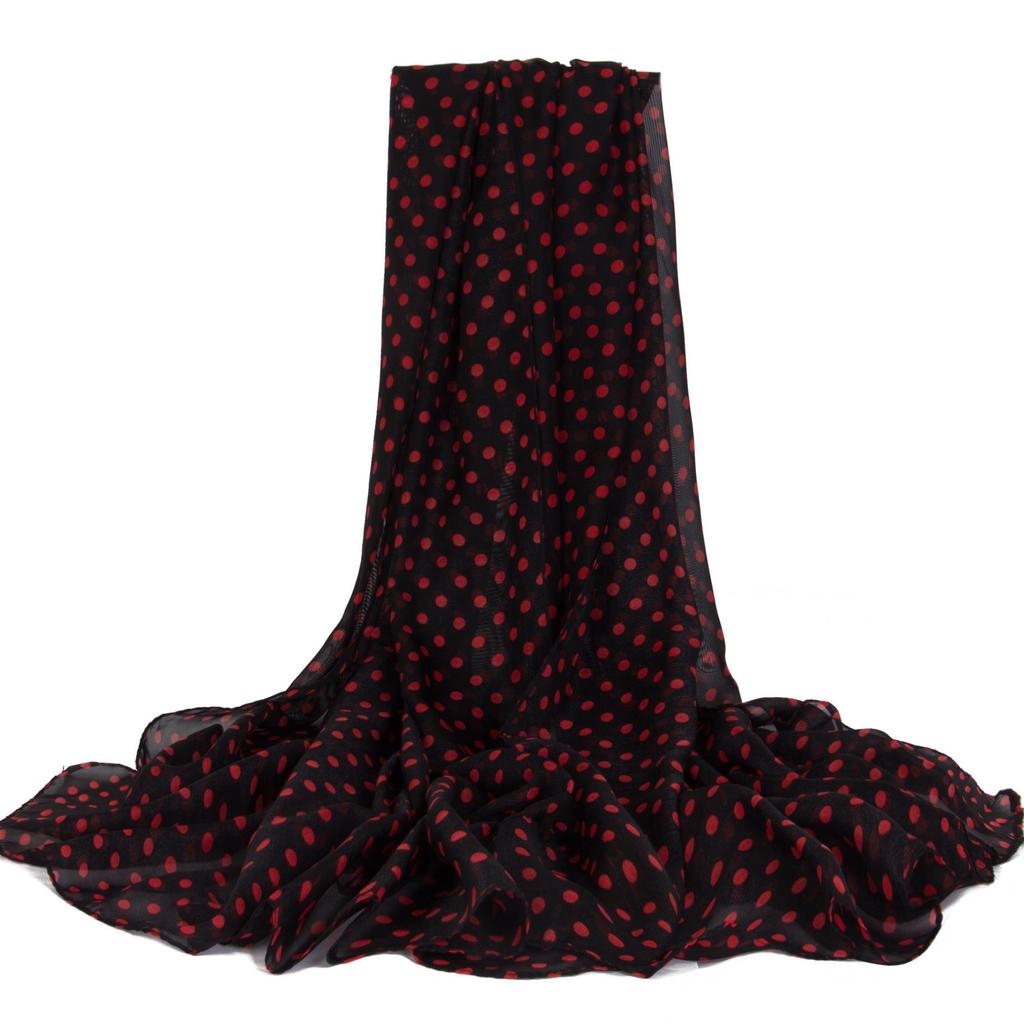 Polka Dot Chiffon Summer Beach Shawl: Lightweight, Breathable, Versatile Scarf