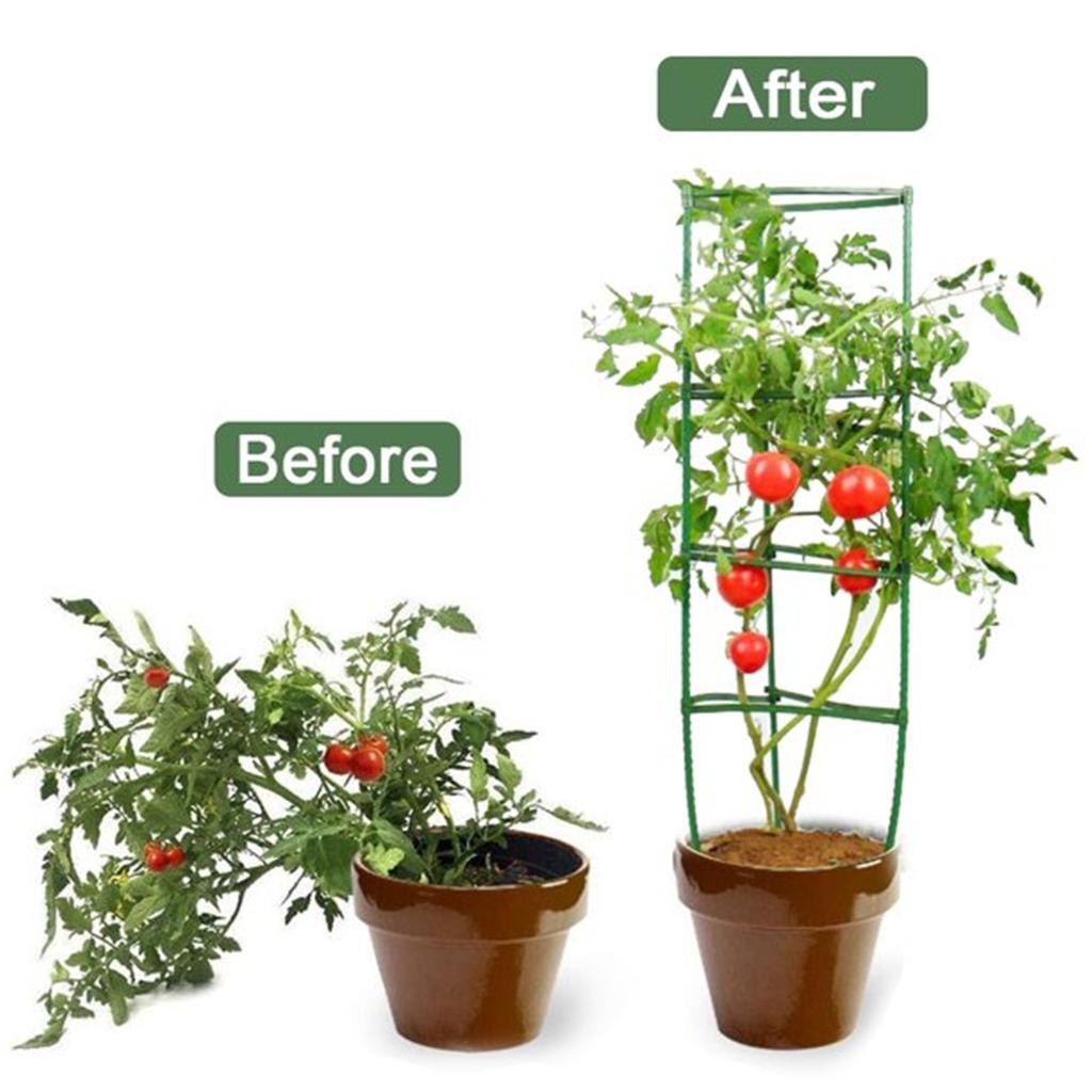 12 Stück Garten-Gemüsepfähle für Pflanzenkäfige, Unterstützung für Tomatenkäfige für vertikale Kletterpflanzen für 11 mm Pfähle
