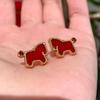 Year of the Horse Red Necklace and Earring Set: High-End, Light Luxury Style