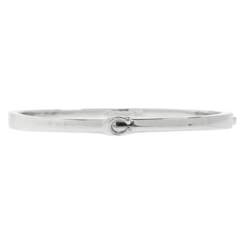 COACH Classic Logo Brass Bracelet Women s Silver