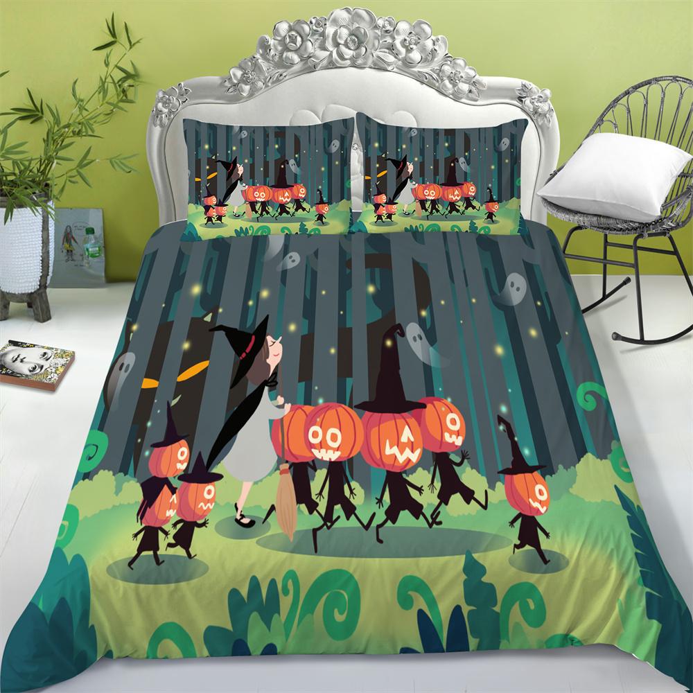 

Комплект пододеяльников на Хэллоуин, пододеяльник, полиэстер, домашний текстиль, королевский размер, постельное белье для мальчиков и девочек-подростков, роскошный комплект постельного белья EU Single 135x200cm