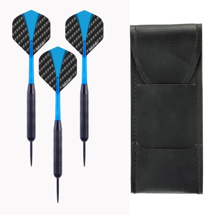 Set de 3 fléchettes - LONGFIELD DARTS - 23g - Grip antiglisse - Etui similicuir