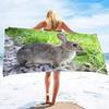 Süßes Kaninchen Badetuch Wildtier Strandtuch Mikrofaser Dusche Schnelltrocknend Schwimmabdeckung Badezimmer Reise Sport Spa Bar Handtücher