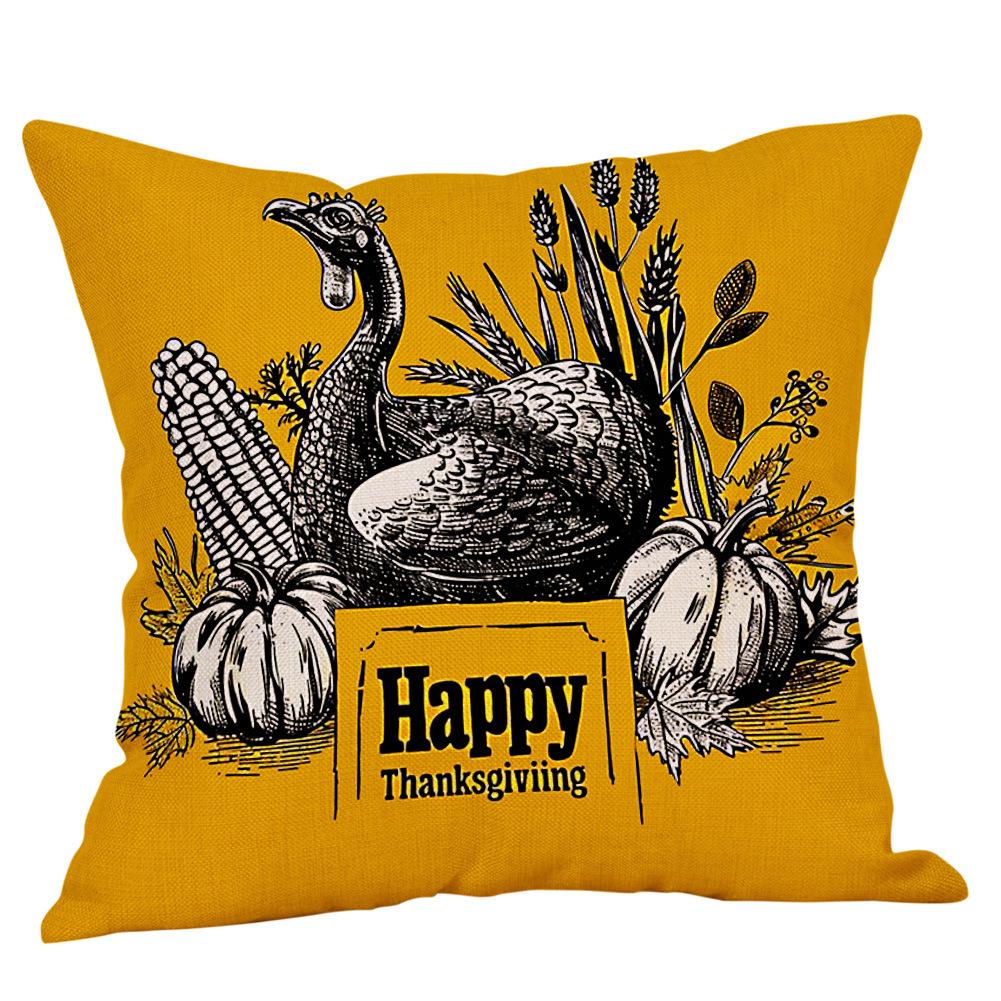 Cartoon Turkey Pattern Throw Pillow Covers With Digital Printing Of Short Plush Fabric Car-Shaped Sofa Cushion Office Home Decor