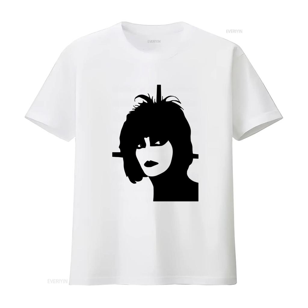 Mens Siouxsie Sioux Silhouette Punk Banshees T Shirt Vintage Washed Top For Everyday Wear Versatile Stylish Designer Clothes