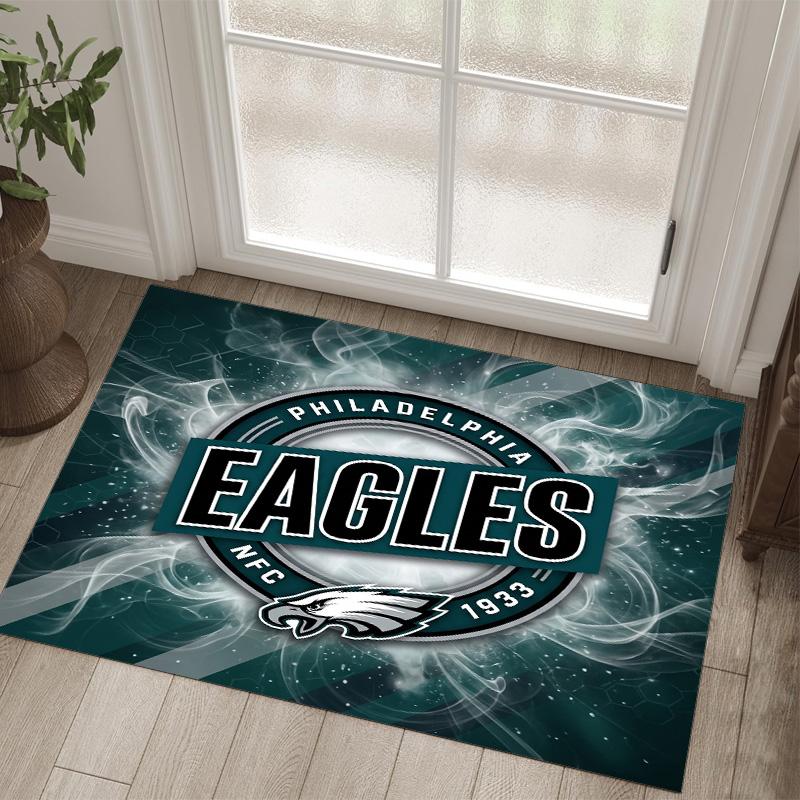 Tappeto in Cristallo Velluto Design Philadelphia Eagles Accogliente Non?Tappeto Stampato Antiscivolo per Camera da Letto Soggiorno Ingresso