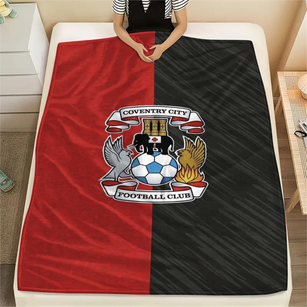 1PC Coventry City FC Print Flannel Blanket, High Quality Comfortable for All Seasons, Home Decor, Warmth and Comfort, Perfect for Christmas Gifts