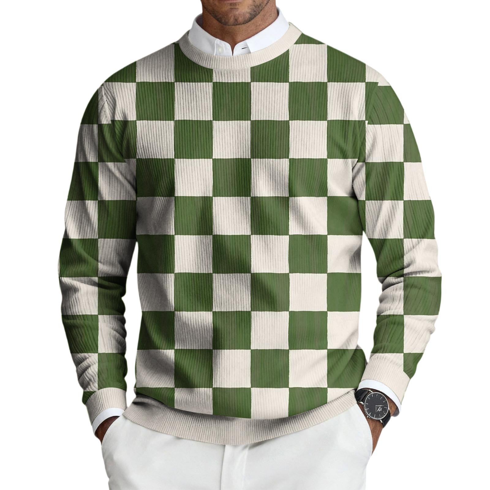 

Men s Round Neck Long Sleeve Ribbed Knit Pullover M