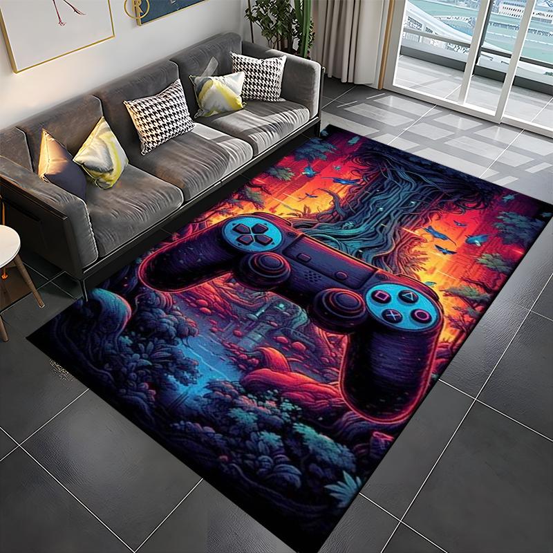 3D-Druck Gamer Controller Muster Großer Teppich für Zuhause für Wohnzimmer Schlafzimmer Sofadekor Boden Rutschfest Kinderteppich Geschenk