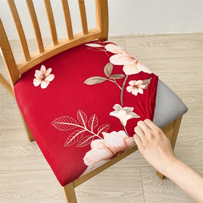 Stretch Chair Covers Dining Room Chairs Slipcover Seat Covers Removable Elastic Printed Chairs Protector for Living Room