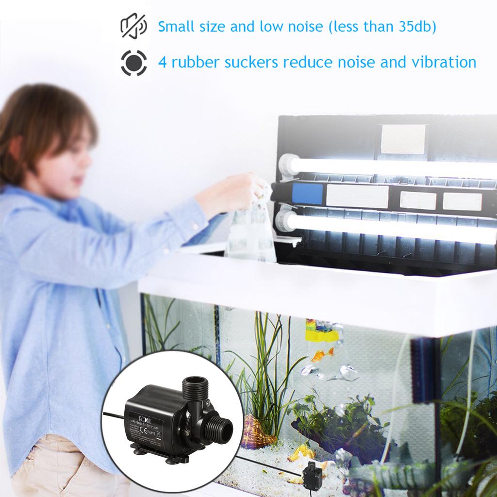 DECDEAL USB Brushless Water Pump with Strainer Ultra quiet DC12V Micro Brushless Water Oil Pump Waterproof Submersible