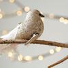 1 Pair Glitter Artificial Feather Bird Ornament Sparkling Powder Long Feather Tail Christmas Tree Bird Pendant Realistic Clip-On