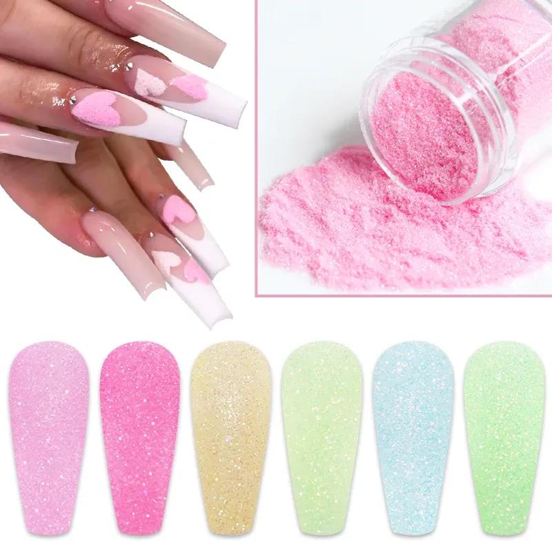 3,5g Paillettes Iridescentes Sucre pour Ongles Coloré Candy Coat Poudre Pigment Pour Manucure Effet Sucre Poussière Brillante Décorations Nail Art
