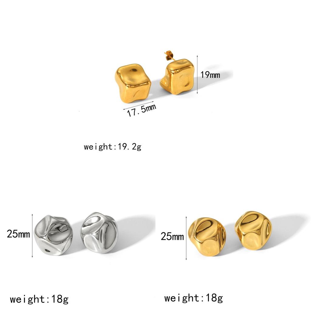 Brincos Minimalistas de Aço Para Mulheres Com Design Geométrico Dobrado Perfeitos Para a Moda de Verão