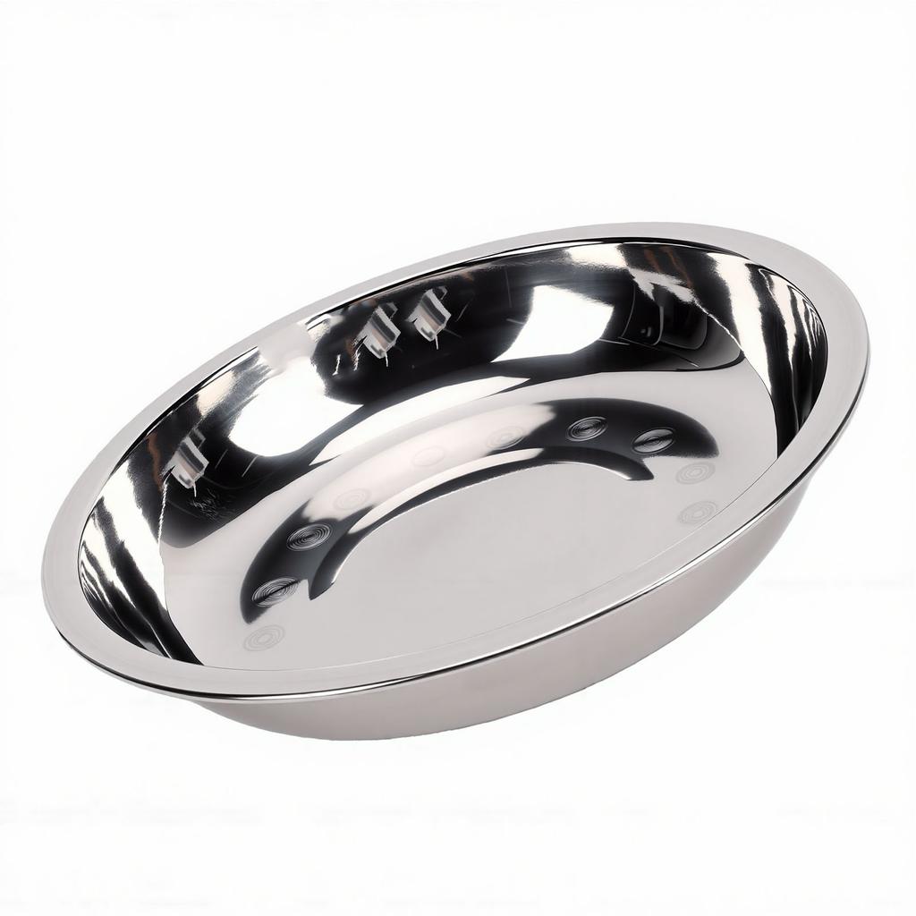 Stainless Steel Round Plate Unbreakable Dinner Dish Thickened Food Grade Serving Plate for Home Camping Use