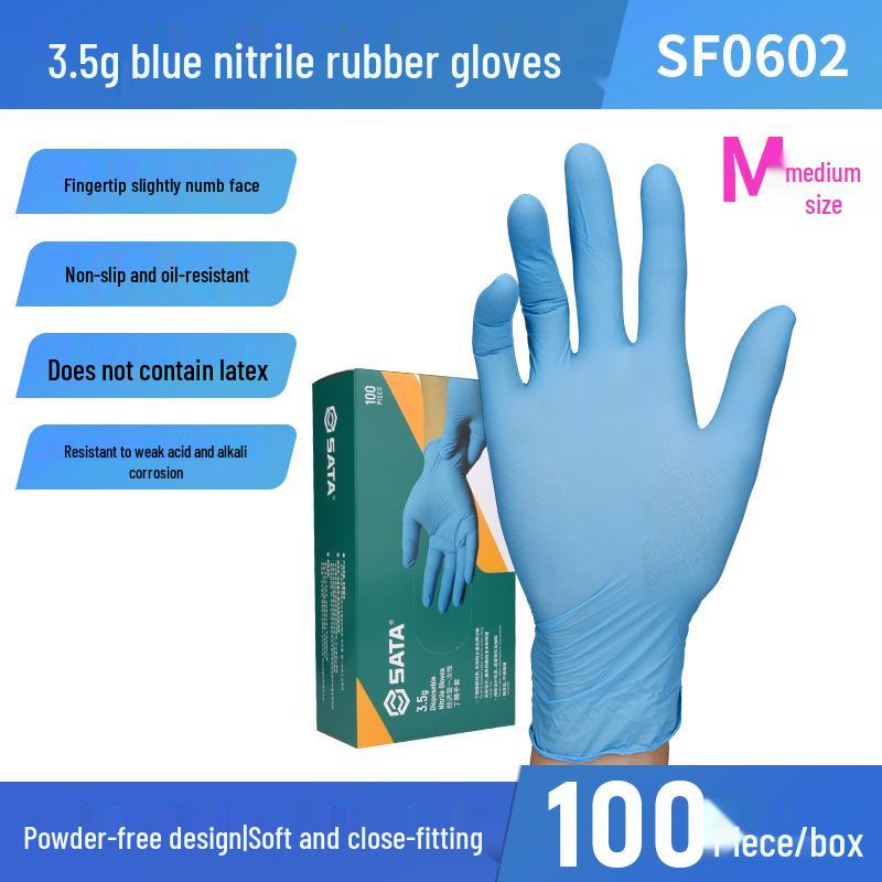 Sata Durable Waterproof Food-Grade Nitrile Gloves for Kitchen & Cleaning Medium