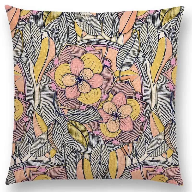Nordic Throw Pillow Case Spring Leaves Print Cushion Cover Home Decor / Pillow Covers for Sofa Cushion Covers Hogar