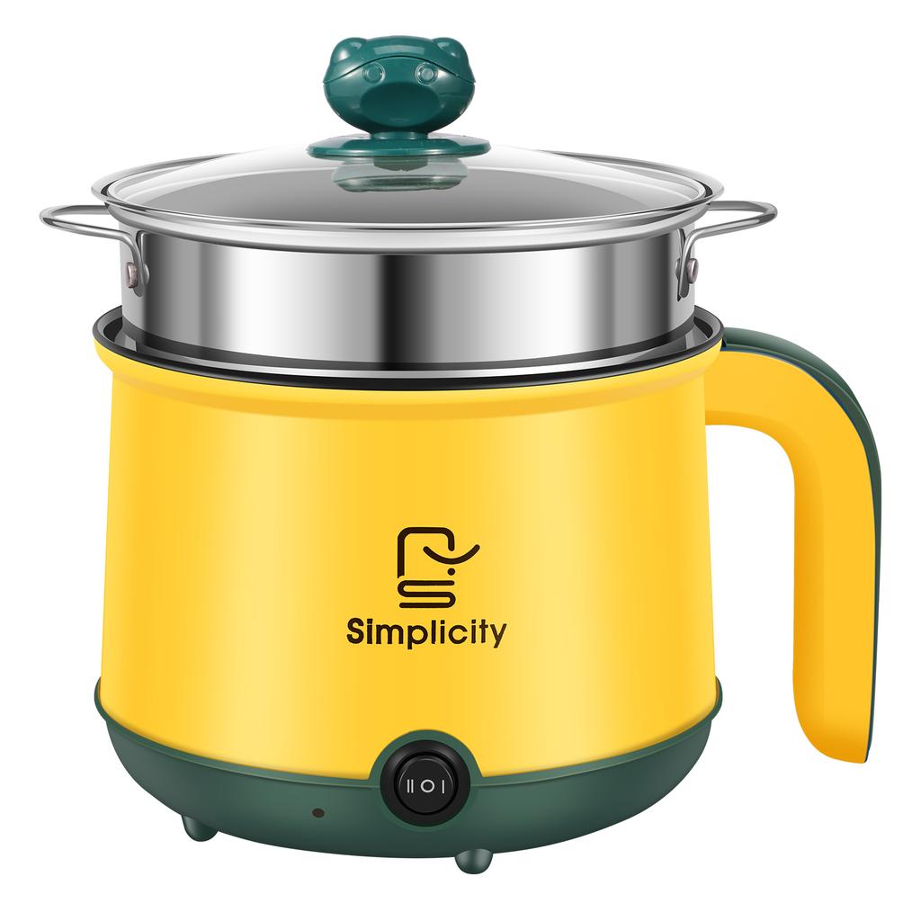 1.8ML Elektrischer Hot Pot Multifunktionaler Elektrischer Kochtopf mit Griff Antihaft Mini Dämpftöpfe für Heimküchenzubehör