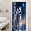 3D Wolf Shower Curtain Winter Forest Moonlight Scene Nature Art Calm Bathroom Decor Waterproof Printed Bath Curtain Home Style
