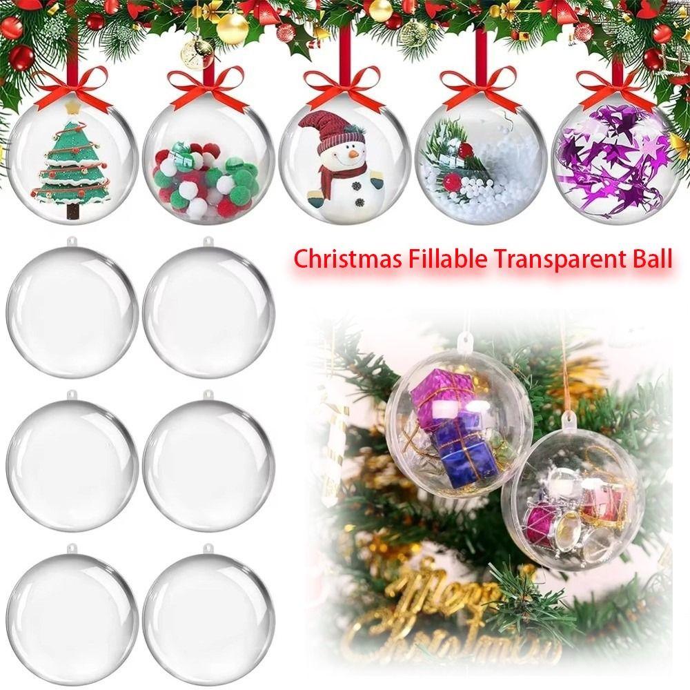 5PCS Bauble Ornament Christmas Transparent Ball Christmas Trees Open Ball Box  Parties