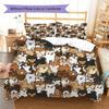 Cartoon Puppy Pattern Bedding,Quilt Set Quilt Cover Pillowcase Home Birthday Gift (1 * duvet cover + 2 * pillowcase, without core)
