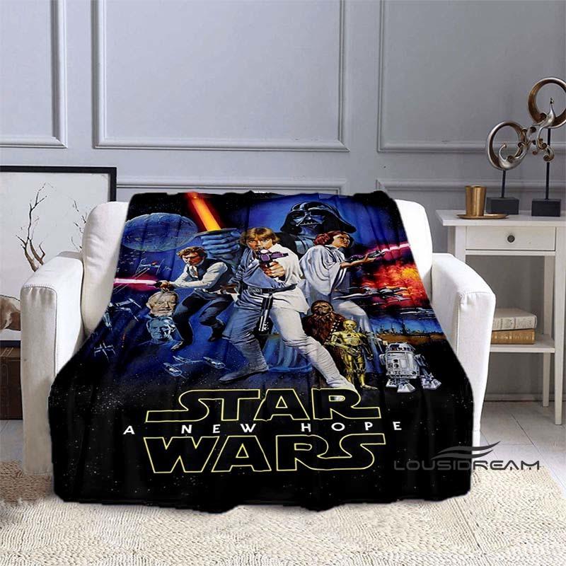 This Star Wars Cartoon Print Blanket Is Suitable for Use On Sofas, Beds, Travel, Camping, and Also Makes A Great Gift.