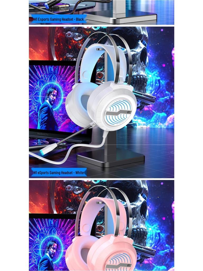 Wired Over-Ear Gaming Headset with Microphone for Mobile, Desktop & Laptop