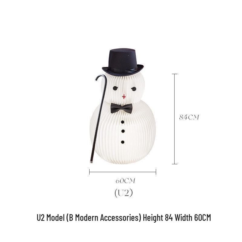 Large Nordic Paper Snowman Ornament for Storefront and Outdoor Christmas Decor
