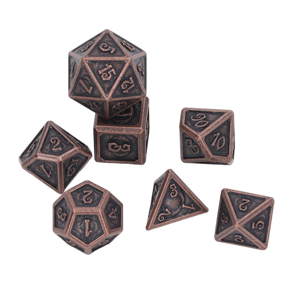 7pcs Rolling Dice Set Metal Role Playing Polyhedral Color Beautiful Dices Toy for Teaching