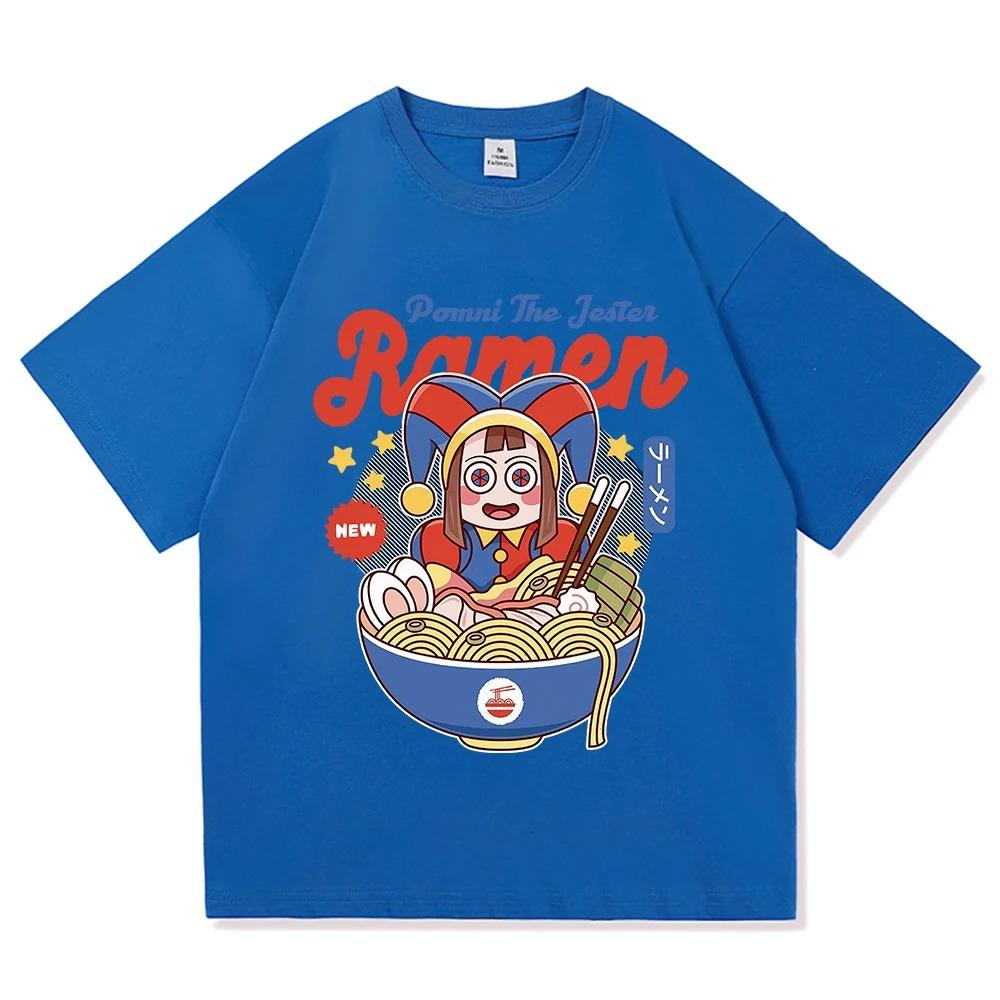 Kinder Amazing Digital Circus Ramen T-Shirt, Modisches und Lustiges Caine Pomni T-Shirt, Unisex Niedliches Kaninchen Nudel Baumwoll T-Shirt
