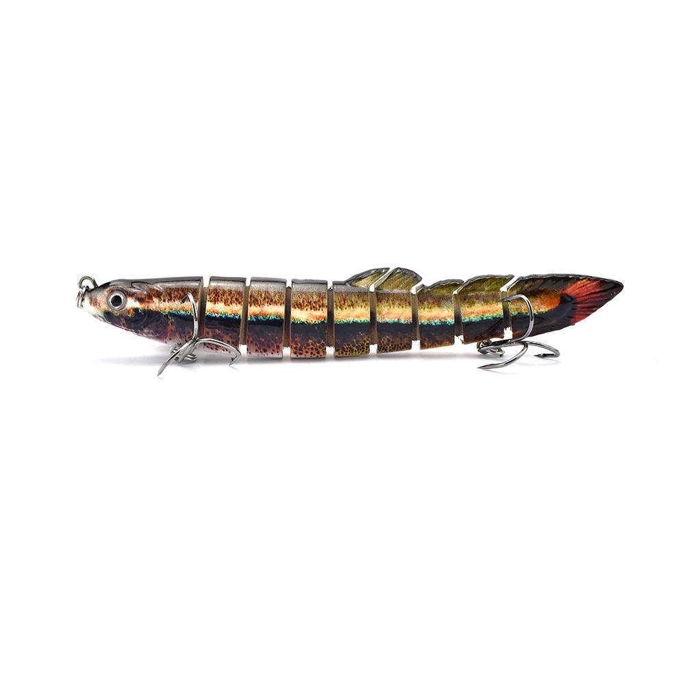 Cloth Strip Link, Flexible Swimming Posture, Multi-Section Fish 9 Sections, Loach Freshwater Simulation Bait Abs Plastic Simulation Luya Fish