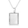 CJH 316L Stainless Steel Can Open Geometric Square Phase Box Necklace Pendant Novelty Gifts for Couples Engraved Jewelry