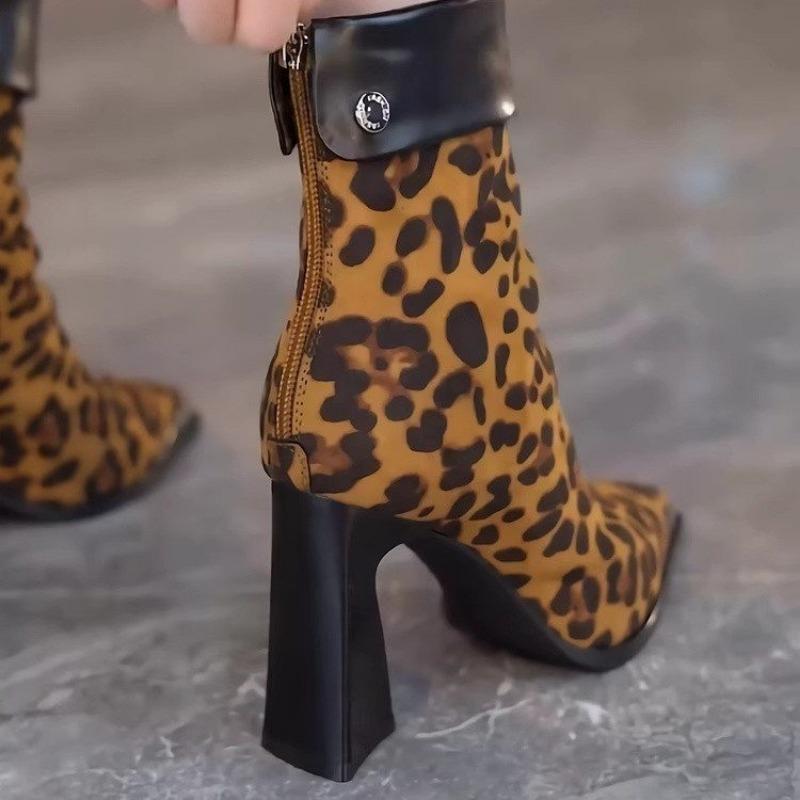 Fashion 2024 Autumn New Fashion Mixed Color Lace Up Ankle Boots for Women Europe America Pointed Toe High Heel Big Size Shoes