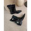 Fashion Women Western Cowgirl Boots Fashion Slip On Belt Buckle Shoes Retro Style Autumn Winter Ladies Knight Long Booties