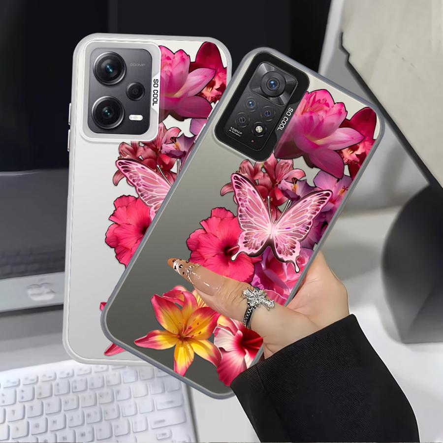 Back Phone Cover Case for Xiaomi Redmi 9T 10C A1 A2 Plus 14C K60 9C 12C 13C Note 9 10 A5 Cartoon Flower Art