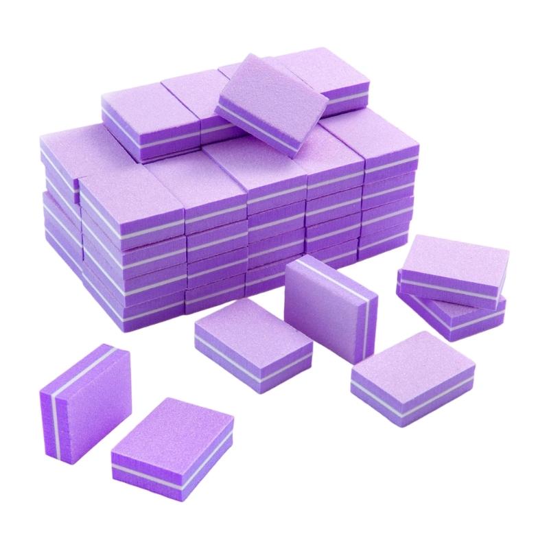 

50 Pieces Nail Buffer Blocks Double Sided Sponge For Polishing Acrylic And Gel Nail Great For Home Or Salon Use
