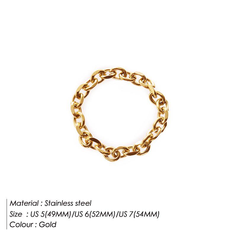 eManco 3MM Gold-Plated Stainless Steel Fashion Ring for Women