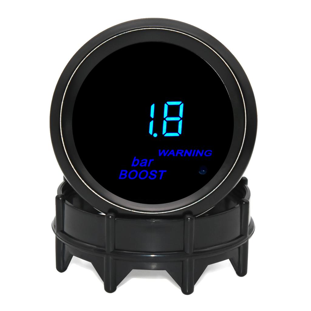 Car Digital Gauge 52mm Turbo Boost PSI BAR Oil Pressure Oil Water Temp Gauge Voltmeter Tachometer RPM Meter With Warning Light