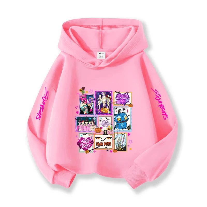 Kpop Korean Style Christmas Holiday Casual Children's Hooded Sportswear Halloween Witch Hunting Fan Fashion Girl Top