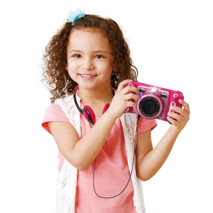 Aparat foto pentru copii - VTECH - Kidizoom Duo DX Pink - 75 de filtre dinamice - 5 jocuri cu realitate augmentata