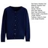 Long Sleeve Women Knitted Sweater Coat Single Breasted Round Neck