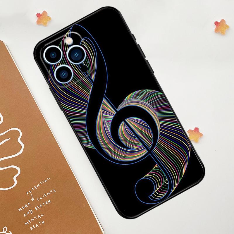 Musical Music Note Phone Case For iPhone 17 Pro Max 14 11 15 16 Pro Max 12 13 Mini 16 Plus 16e 17 Air Funda