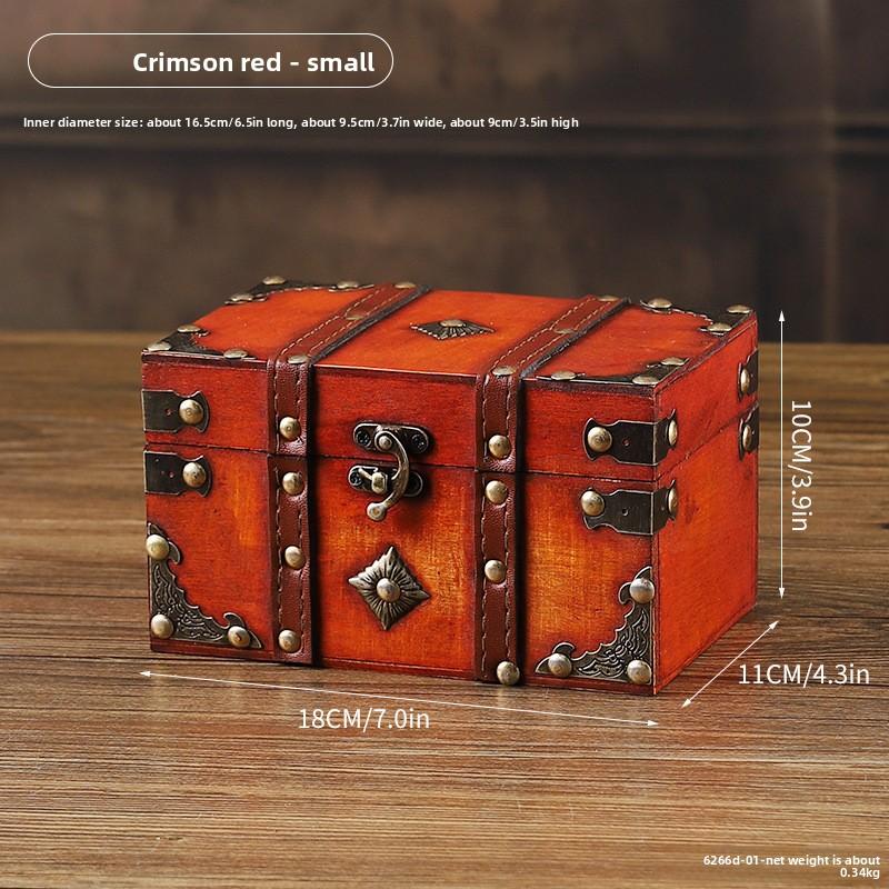 European Retro Wooden Lock Storage Box Home Storage Box Wooden Box Decorative Ornament Secret Room Escape Prop Box