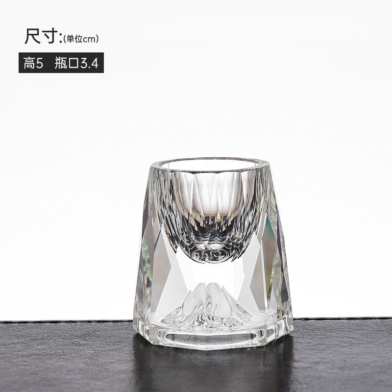 Creative Crystal Baijiu Cup High-Grade Jinshan Cup Gold Foil Baijiu Cup Household One-Bite Cup Set Wine Set Gift Box Packaging