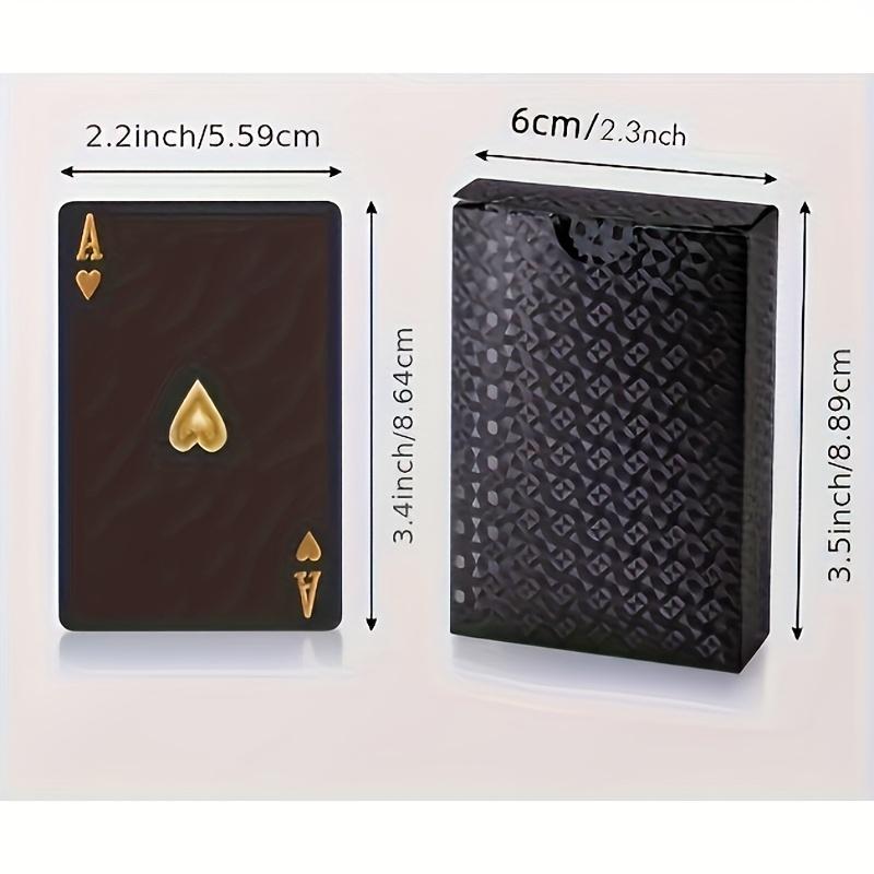 Waterproof Black & Golden Foil Playing Cards - Durable Plastic Poker Deck for Tabletop Games чёрный