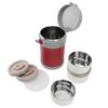 Insulated Food Jar 2L 3 Tier Microwave Safe 304 Stainless Steel Vacuum Lunch Box with Shoulder Strap for School